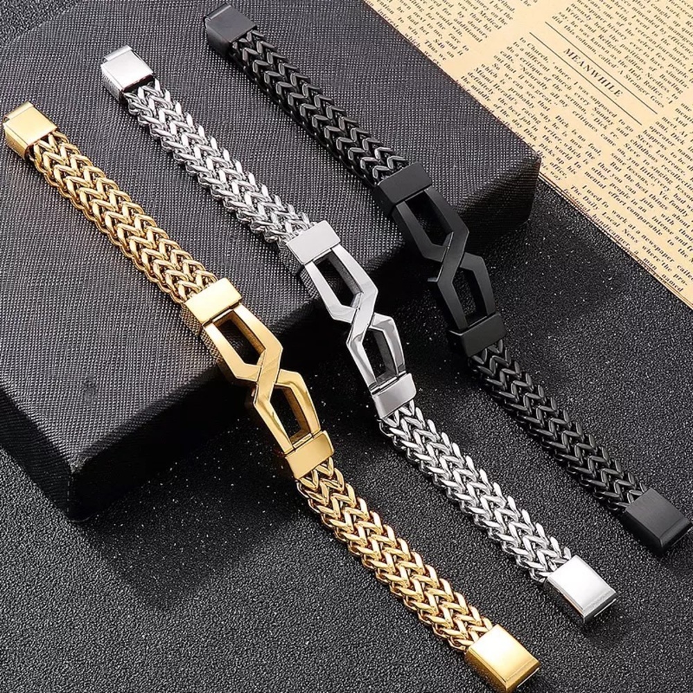 12mm Luxury Stainless Steel Bangle Bracelet - Picture 12 of 12